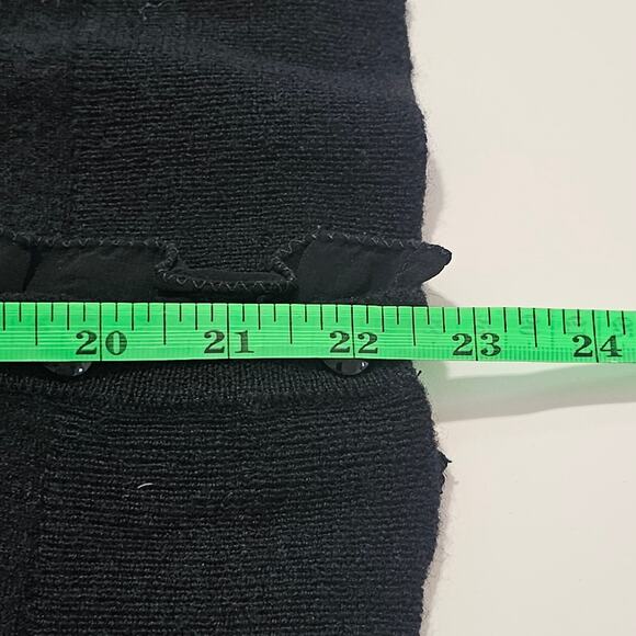 Carole Little 100% Merino Wool XL Cardigan Sheer Ruffle Neckline Fairy Grunge - Picture 7 of 7